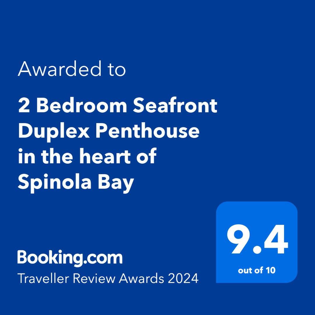 2 Bedroom Seafront Duplex Penthouse In The Heart Of Spinola Bay San Ġiljan Buitenkant foto
